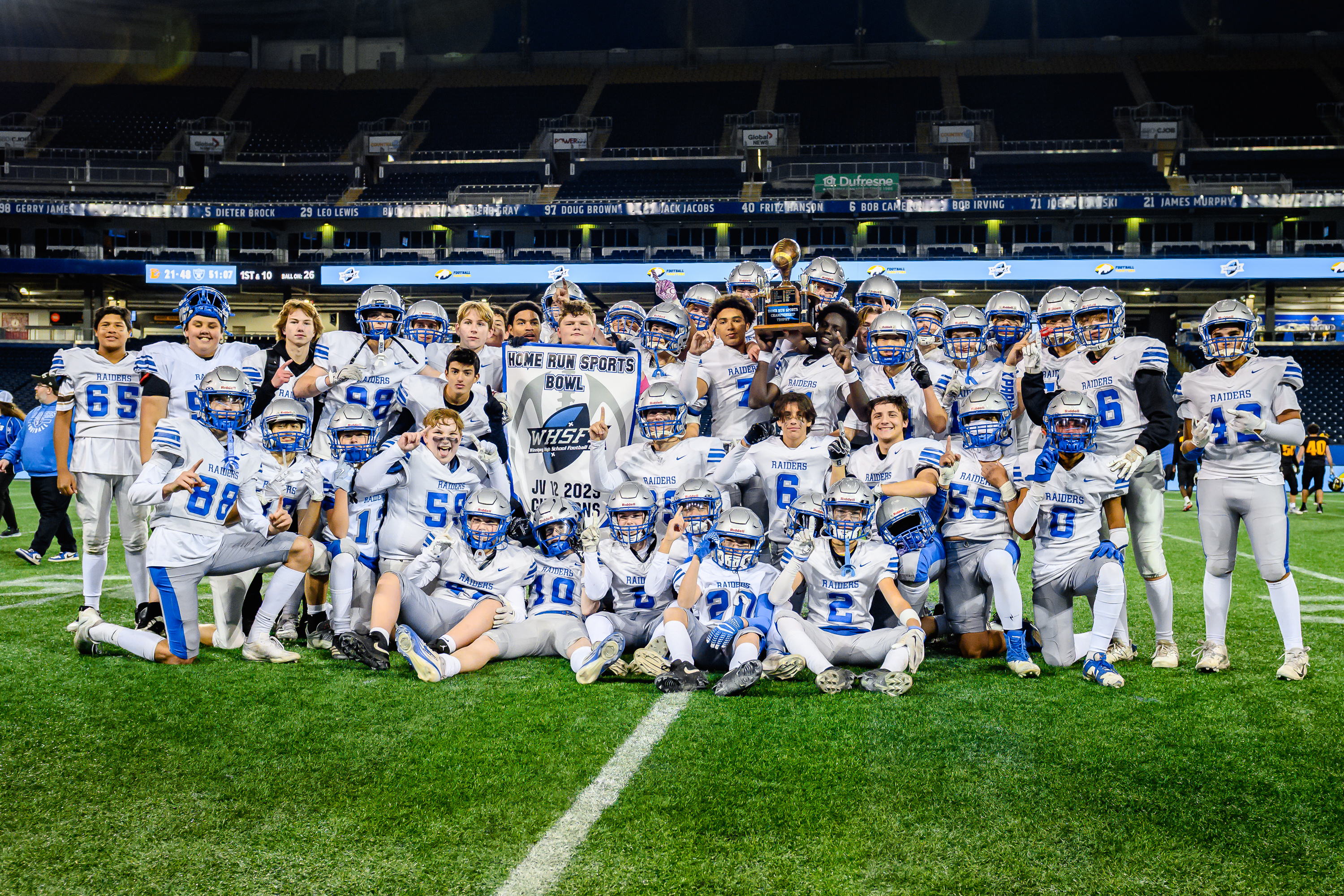 2025 Home Run Sports WHSFL JV12 Champions - Oak Park Raiders